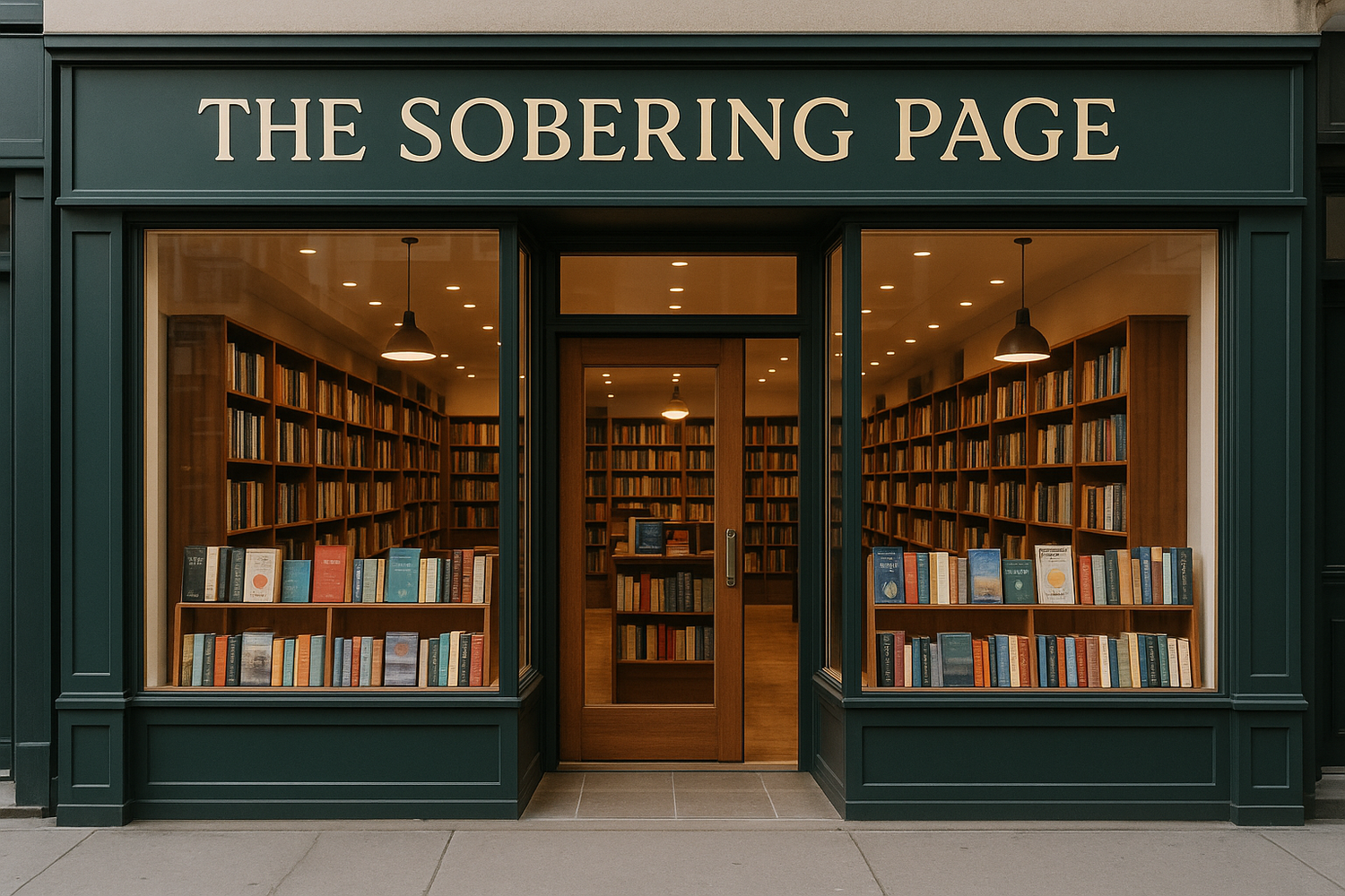 The Sobering Page bookstore storefront